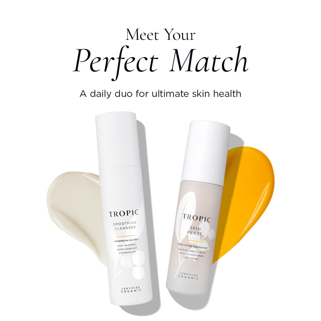 tropic-smoothing-cleanser-skin-feast-moisturiser-liverpool.jpg alt="Tropic Smoothing Cleanser and Skin Feast moisturiser daily skincare duo for healthy skin at a Liverpool beauty salon"